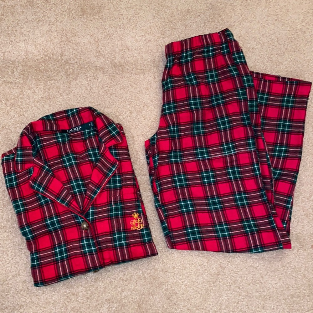 Lauren Ralph Lauren 2 Pc Plaid Pajama Set